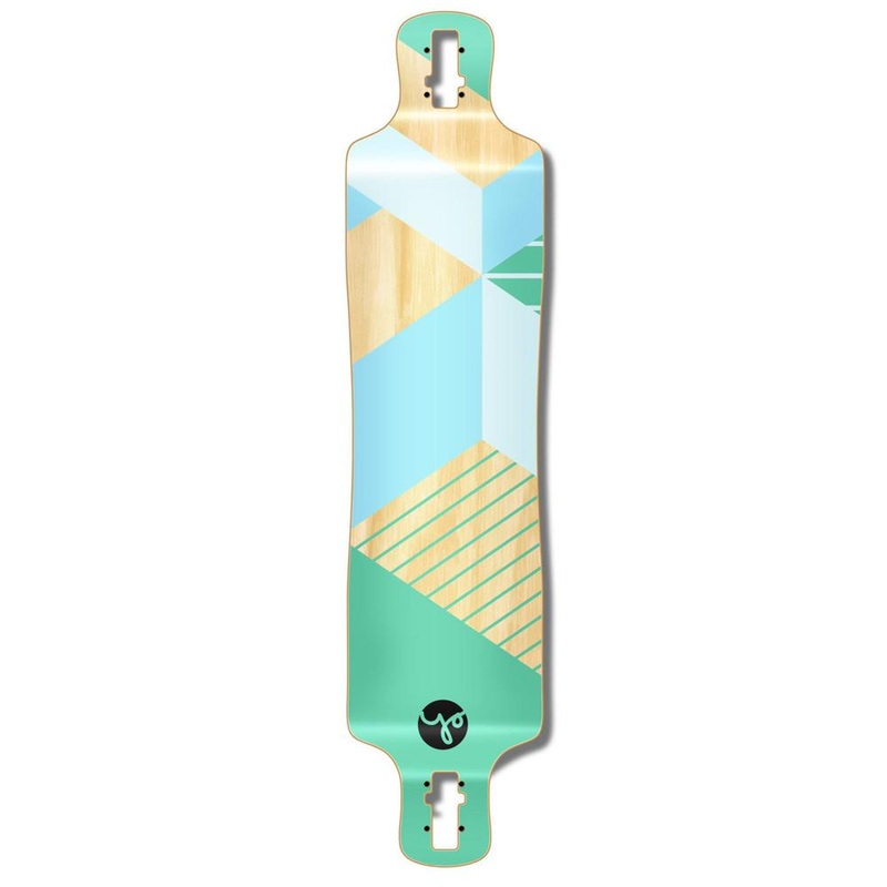 Punked Lowrider Longboard Deck – Geometric Series – Green Deck