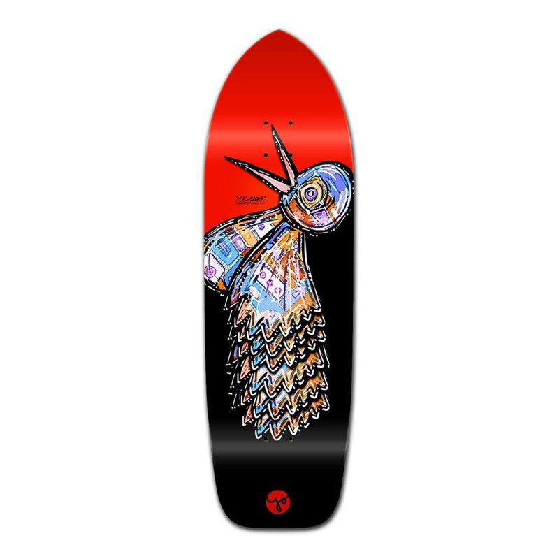Punked Old School Longboard Deck – The Bird Series Red Deck