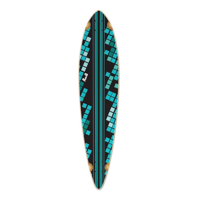 Punked Pintail Black Digital Wave Longboard Deck Deck