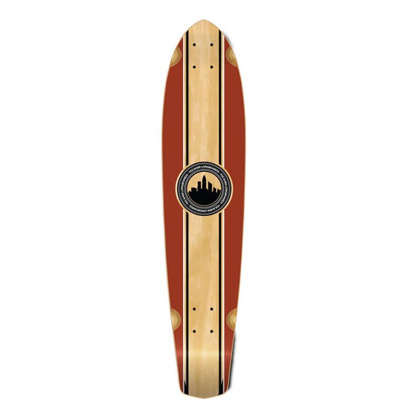 Punked Slimkick Longboard Deck – Crest Burgundy Deck