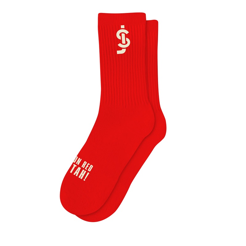SHAKE JUNT RED ON RED SOCKS OS