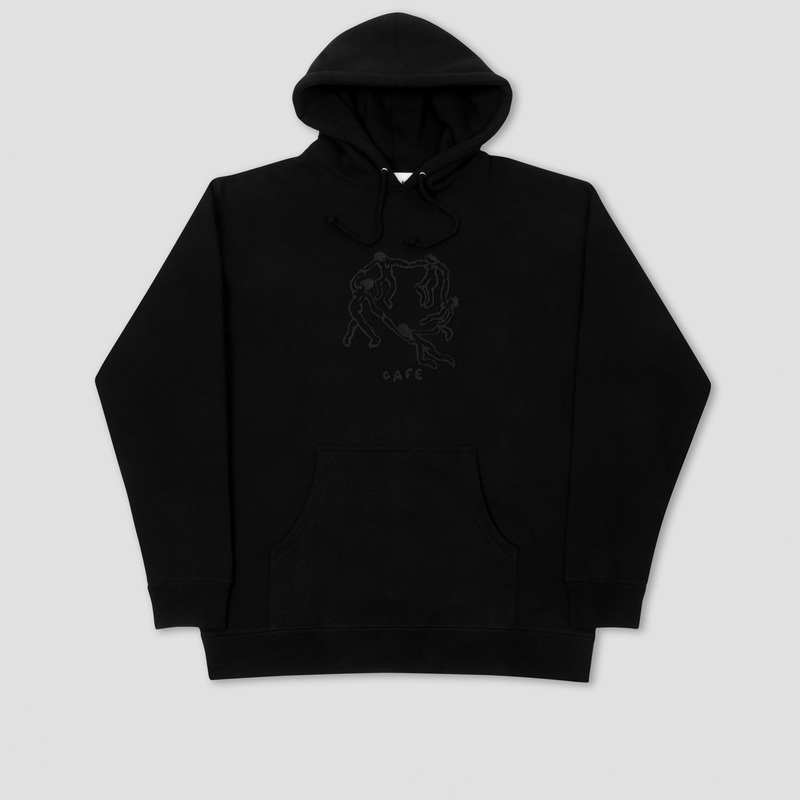 Skateboard Cafe Dance Circle Embroidered Hood Black Small