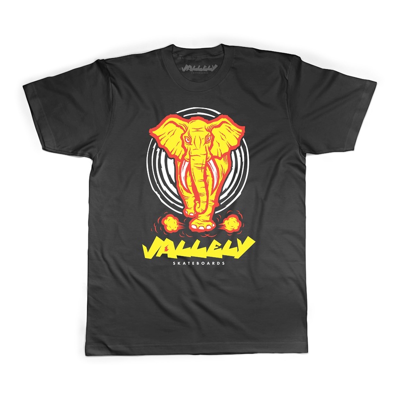 VALLELY SKATEBOARDS “CHARGING ELEPHANT” T-SHIRT Small