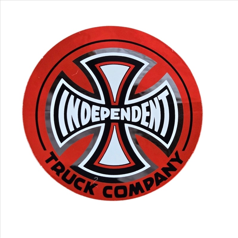 VINTAGE Independent Trucks 3.5″ ROUND Sticker –  RED FOIL