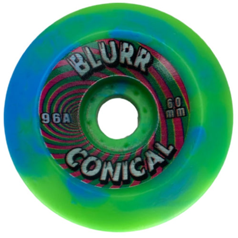 Vision Blurr Conical Wheels Blue/Green Swirl 60MM 96A 60mm