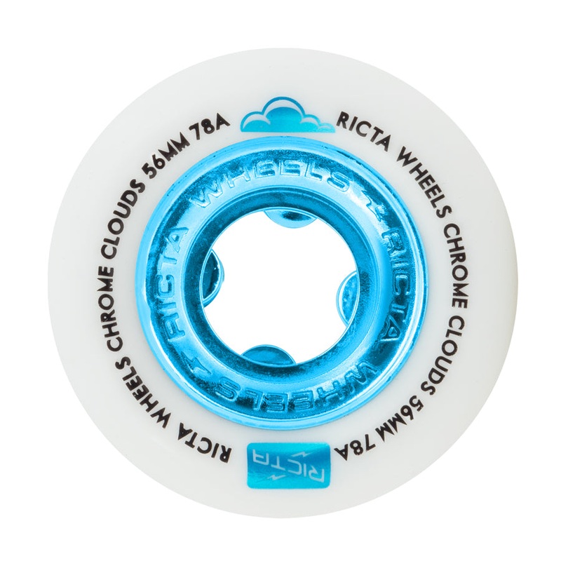 56mm Chrome Clouds Blue 78a Ricta Skateboard Wheels Blue 56mm