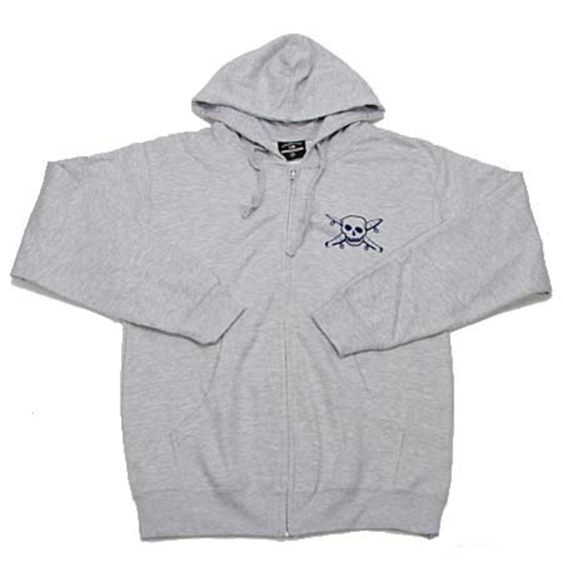 Fourstar Street Pirate Zip-Up Hooded Sweatshirt Heather Grey Extra Large