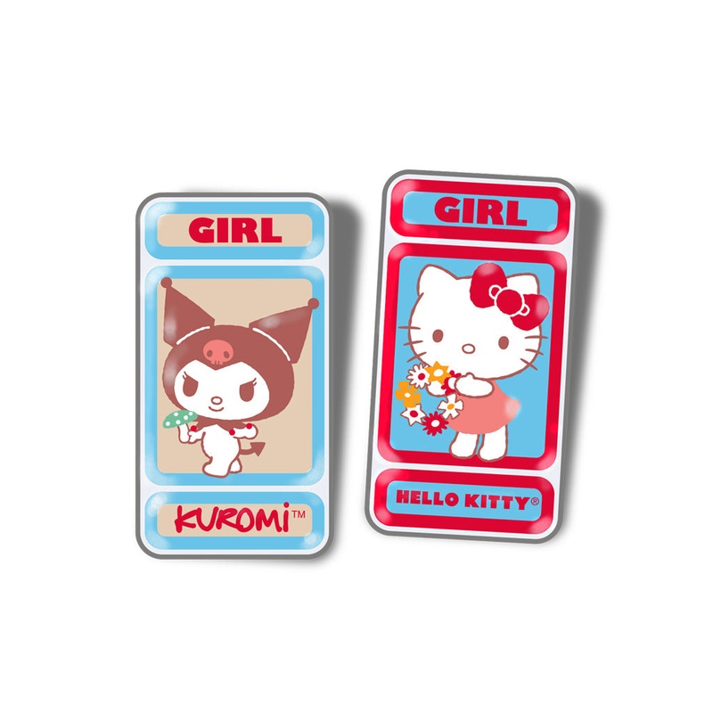 Girl Kitty/Kuromi Enamel Pin Set of 3 included OG Girl Pin OS