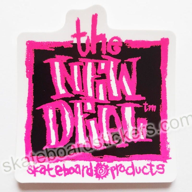 New Deal Official Reissue Skateboard Sticker – Original Napkin Logo Black/Pink