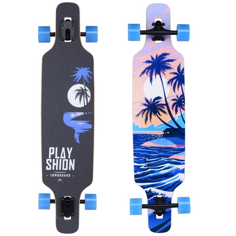 Playshion Coconut Tree 39″ Drop Through Longboard Complete
