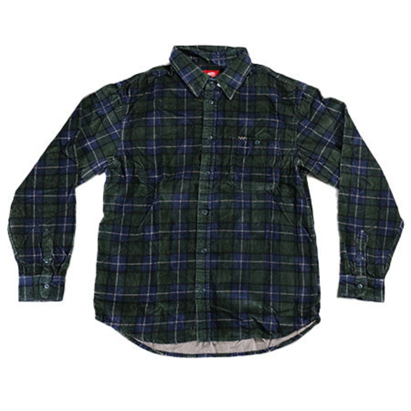 Vans AVE Long Sleeve Corduroy Woven Button-Up Shirt Scarab Small