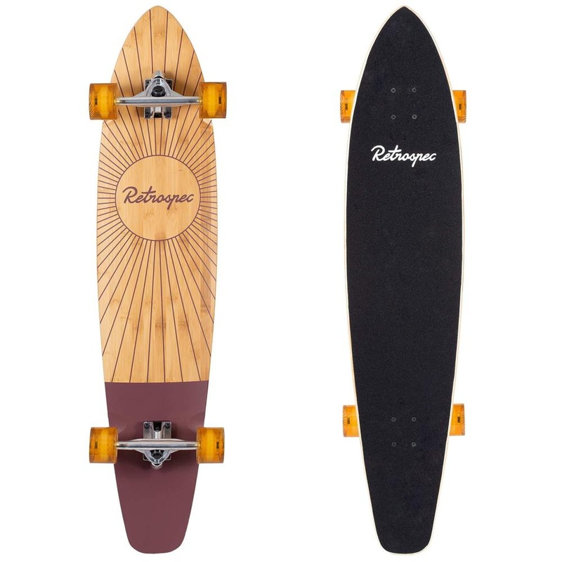 Zed  Crimson Rising 44″ Top Mount Bamboo Kicktail Longboard Complete
