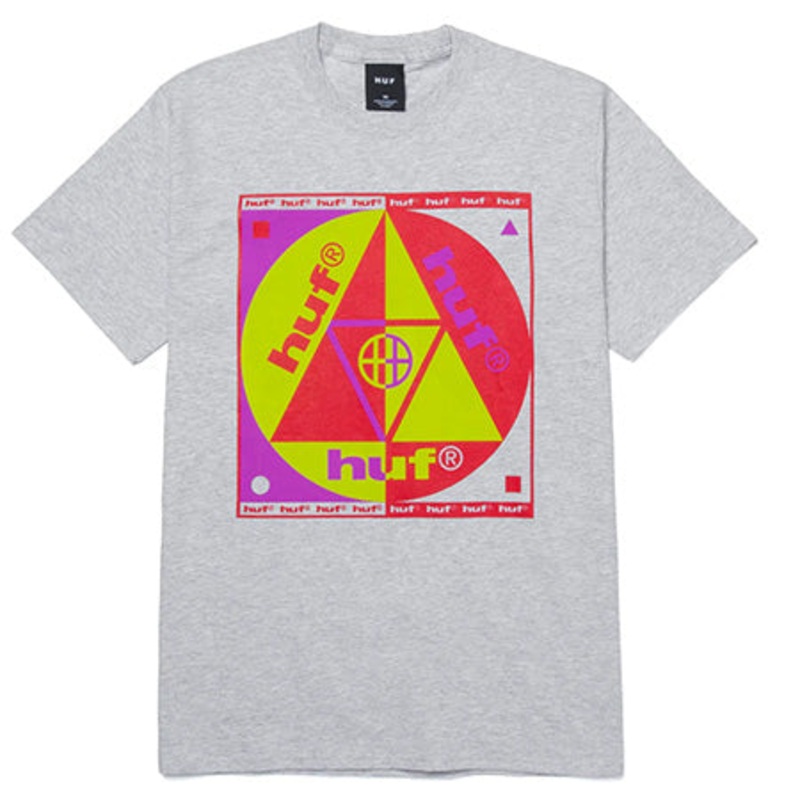 HUF Blue Code T Shirt Athletic Grey Extra Large