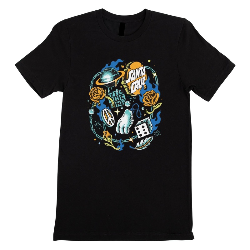 Lucky Day Womens Santa Cruz T-Shirt Black S