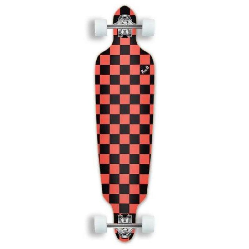 Punked Checkered Orange Drop Through 41″ Longboard Complete