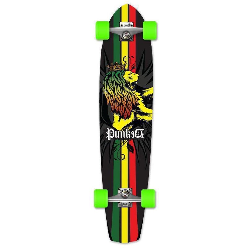 Punked Rasta Slimkick Longboard Complete