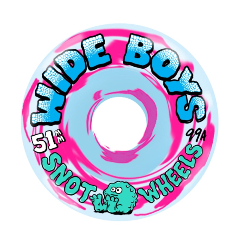 SNOT WHEELS WIDE BOYS BLUE ICE PINK SWIRL WIDE BOYS 51MM 99A