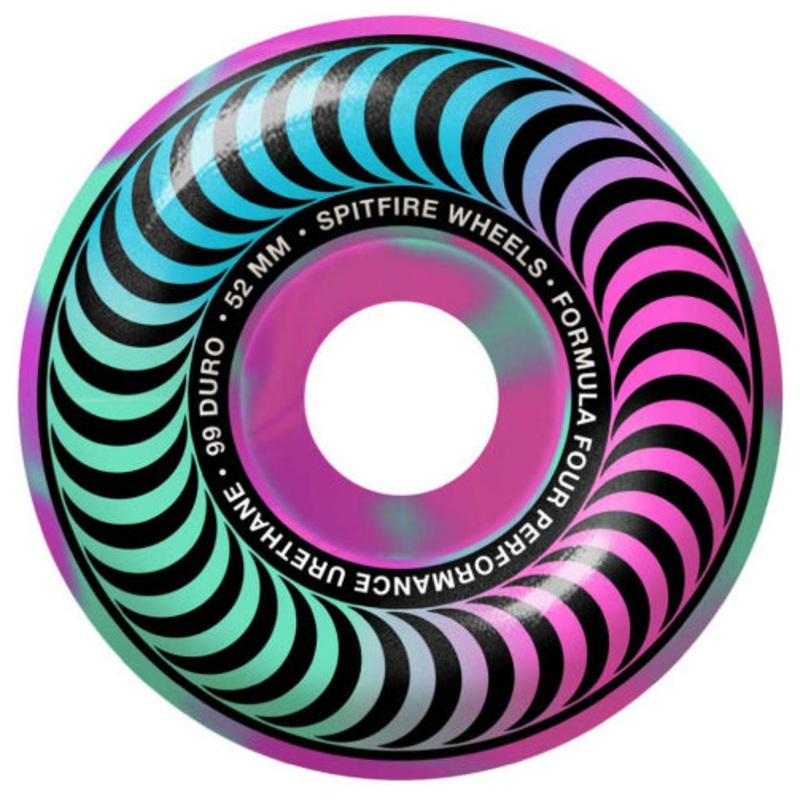Spitfire F4 Classic Swirled Wheels Pink/Teal 52MM 99D 52mm