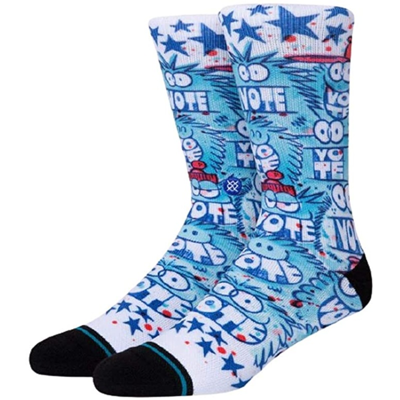 Stance Get Out N Vote Crew Socks Medium Blue