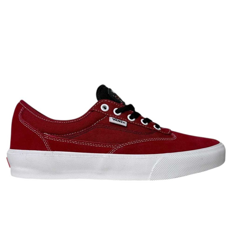 VN000D85Y521 Skate Curren Caples Red White Vans Skate Suede Rubber Shoes 7.5