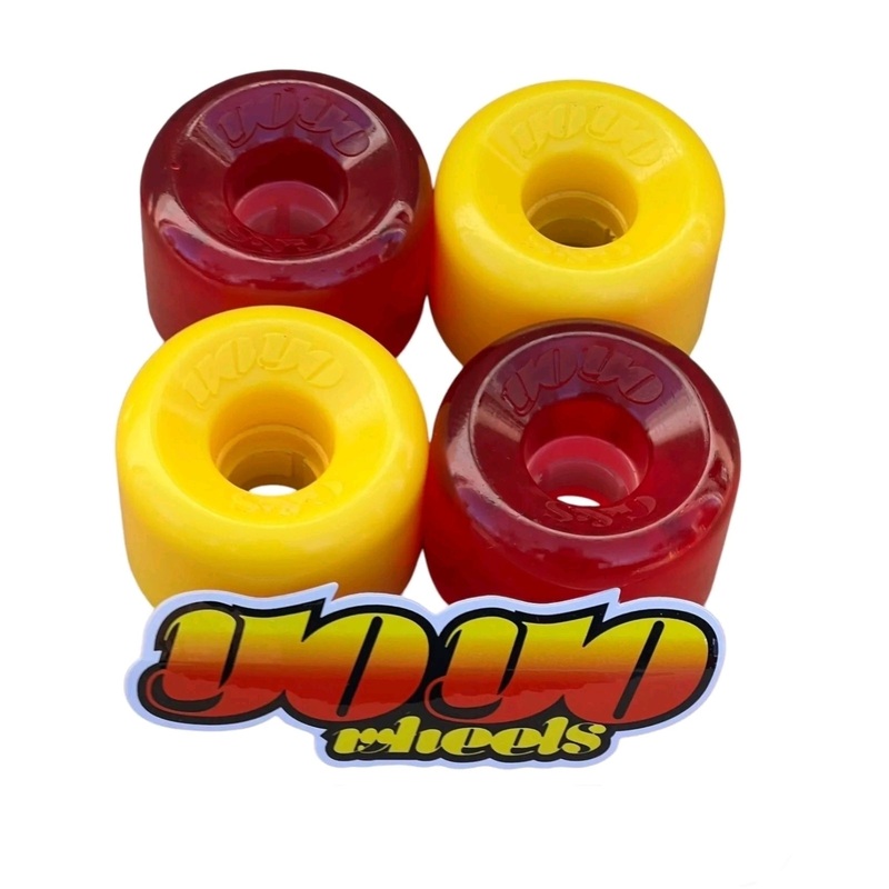 G&S YoYo Yellow and Red Mix Radius Back Skateboard Wheels 63mm 82a/86a