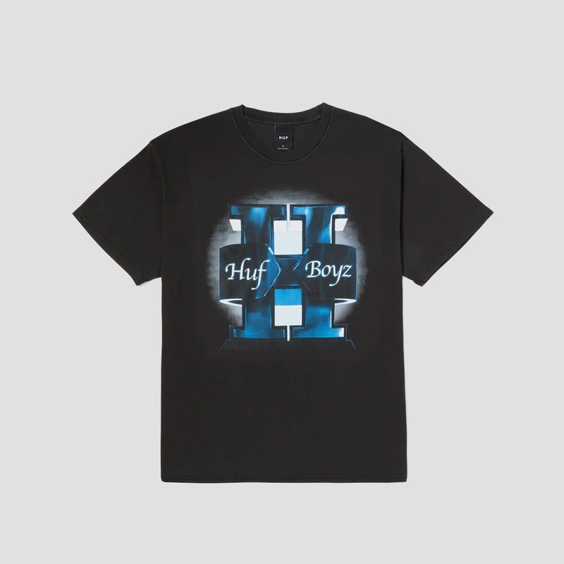 HUF Boyz Washed T-Shirt Washed Black Small