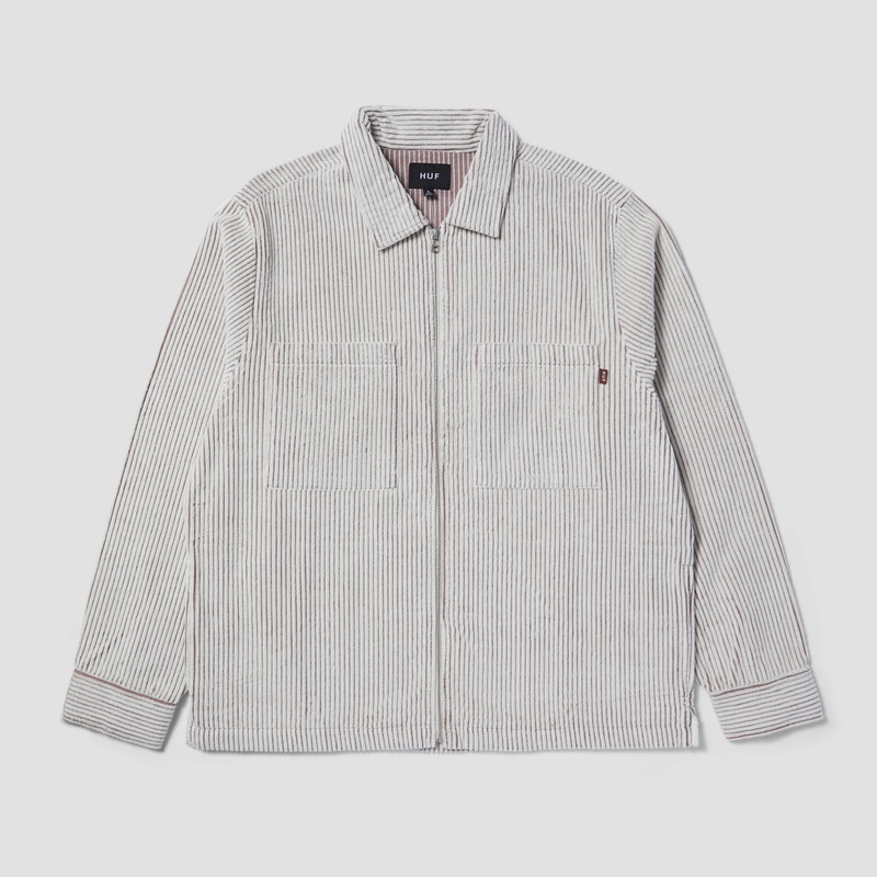 HUF Two Tone Corduroy Zip Shacket Natural Small