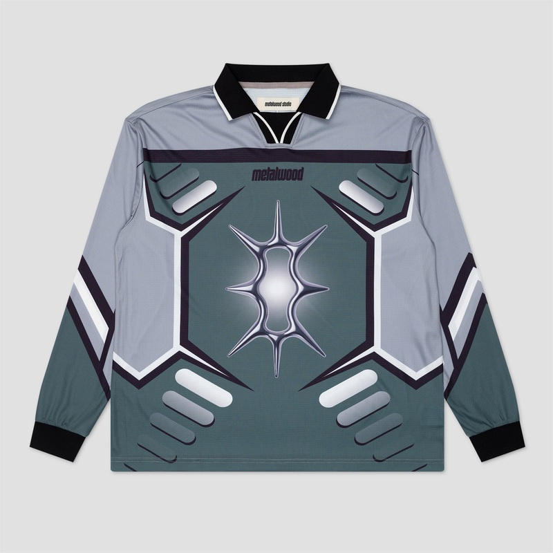 Metalwood X Games Longsleeve Jersey T-Shirt Steel / Moss Small