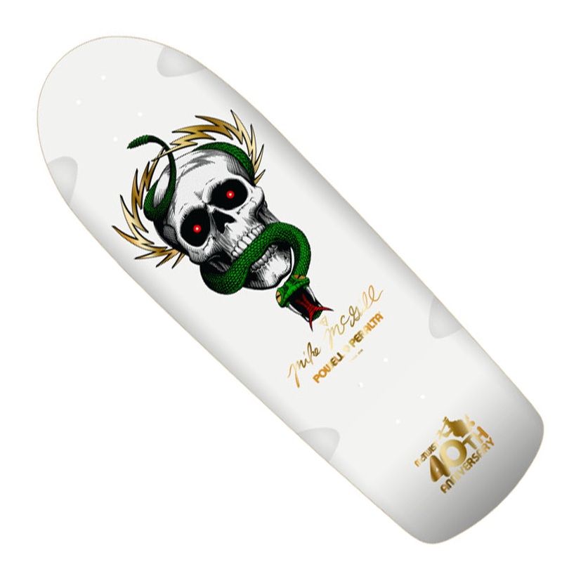 Powell Peralta Mike McGill 40th Anniversary McTwist Deck White/ Gold Foil 10 x 30.125 WB:16.625