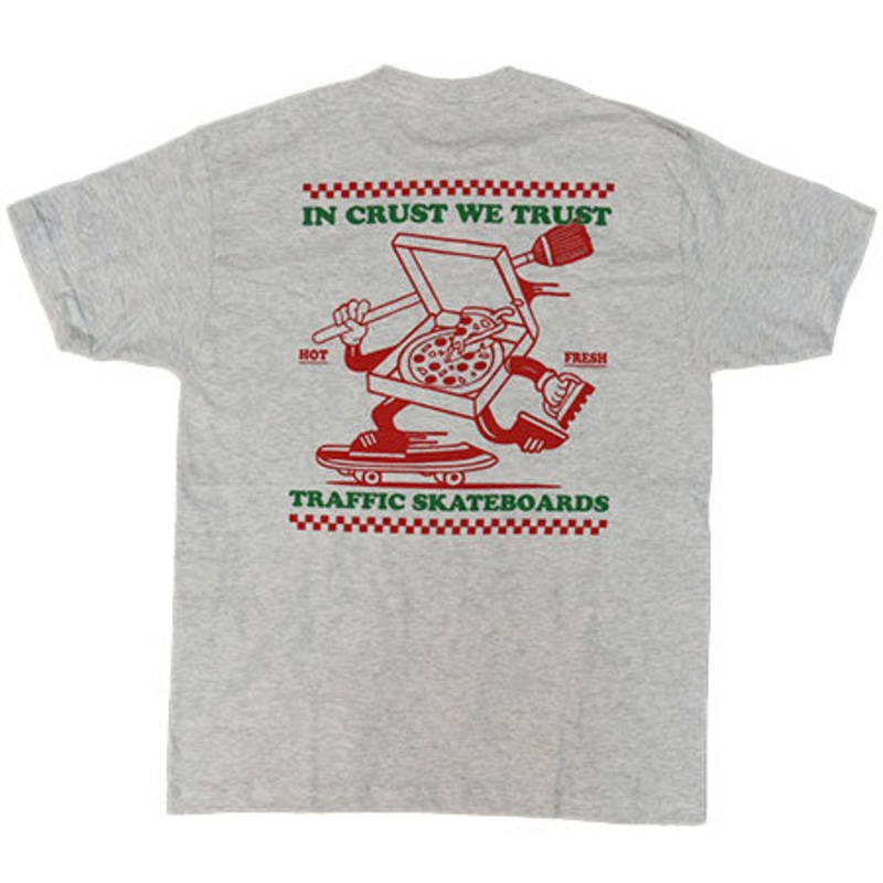 Traffic Skateboards Trust Crust T Shirt Ash Heather Small