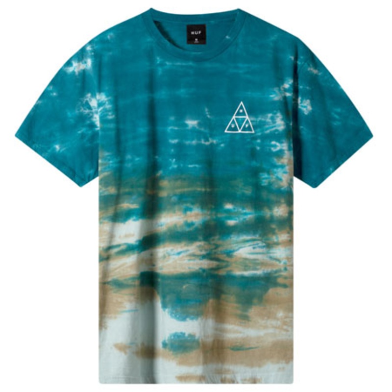 HUF Sky Wash Triple Triangle T Shirt Bold Teal Medium
