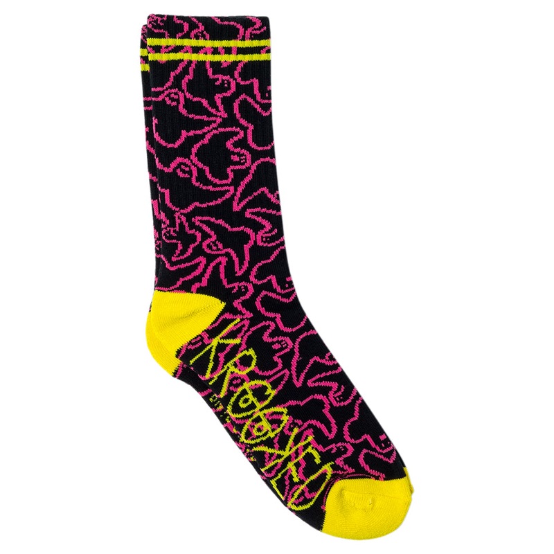 Krooked Multi Birds Crew Socks White/ Black/ Blue One size fits all