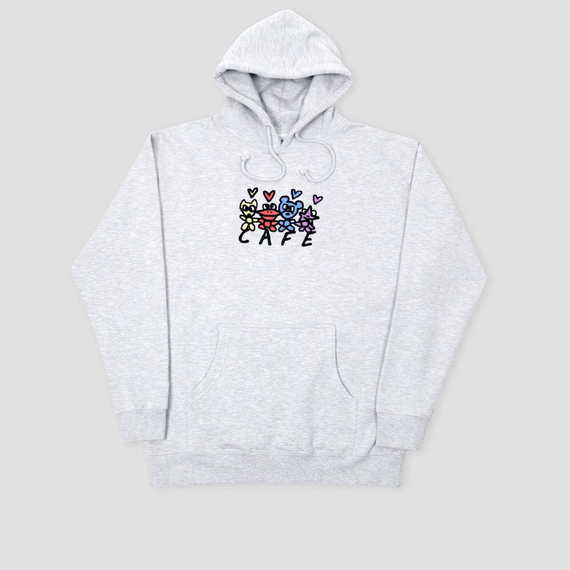 Skateboard Cafe Pals Hood Heather Grey Small