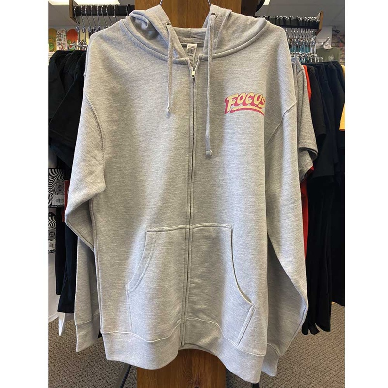 Focus Boardshop Unisex Retro Board Full Zip Hoodie Small Grey Heather