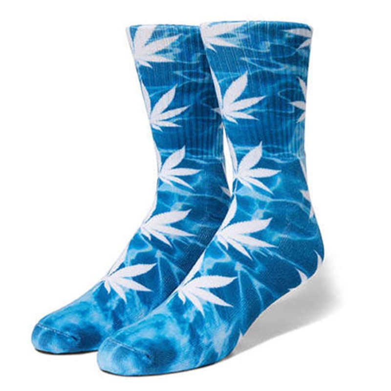 HUF Visual Plantlife Crew Socks Blue One size fits all