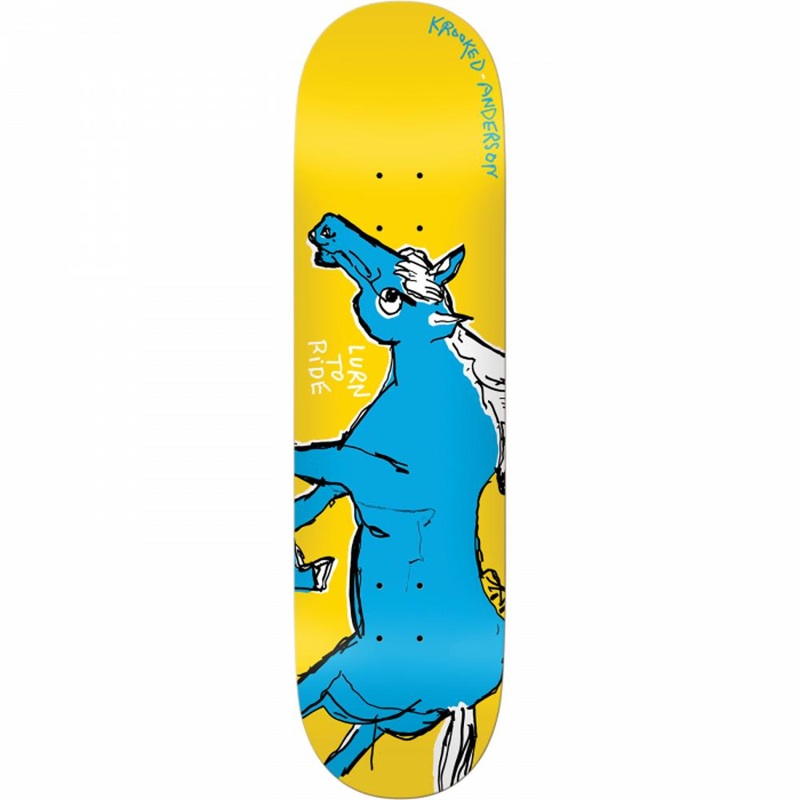 Krooked Anderson Lurn To Ride 8.5″ Yellow Skateboard Deck