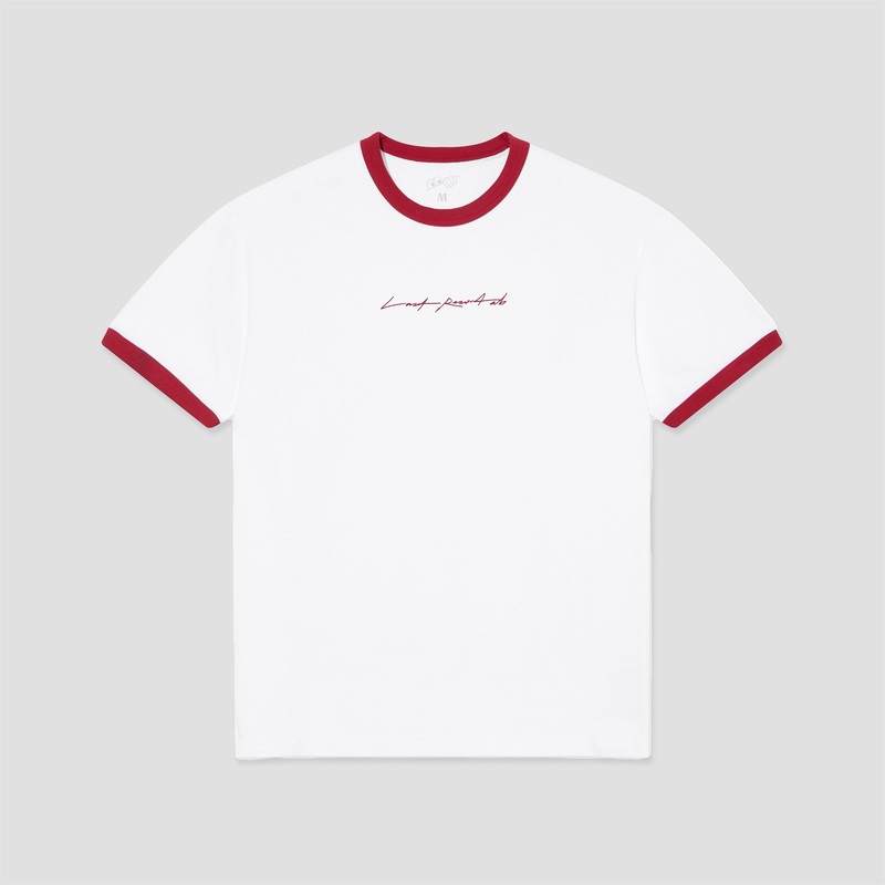 Last Resort AB Signature Ringer T-Shirt White / Old Red Small