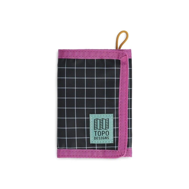 Topo Designs Tri-Fold Wallet B/W Grid