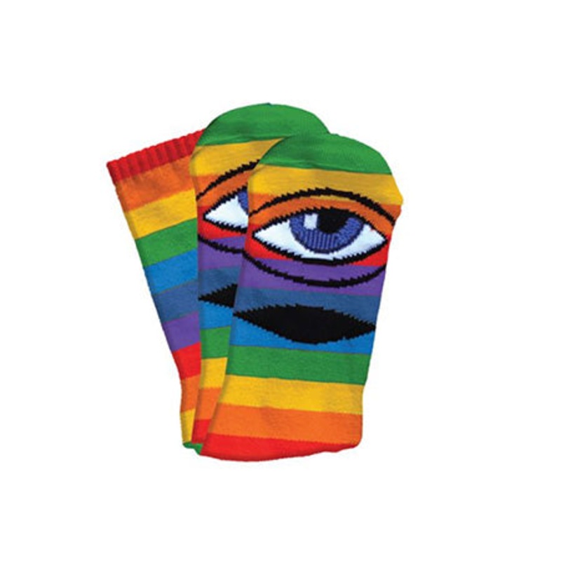 Toy Machine Sect Eye Rainbow Crew Socks Rainbow One size fits all