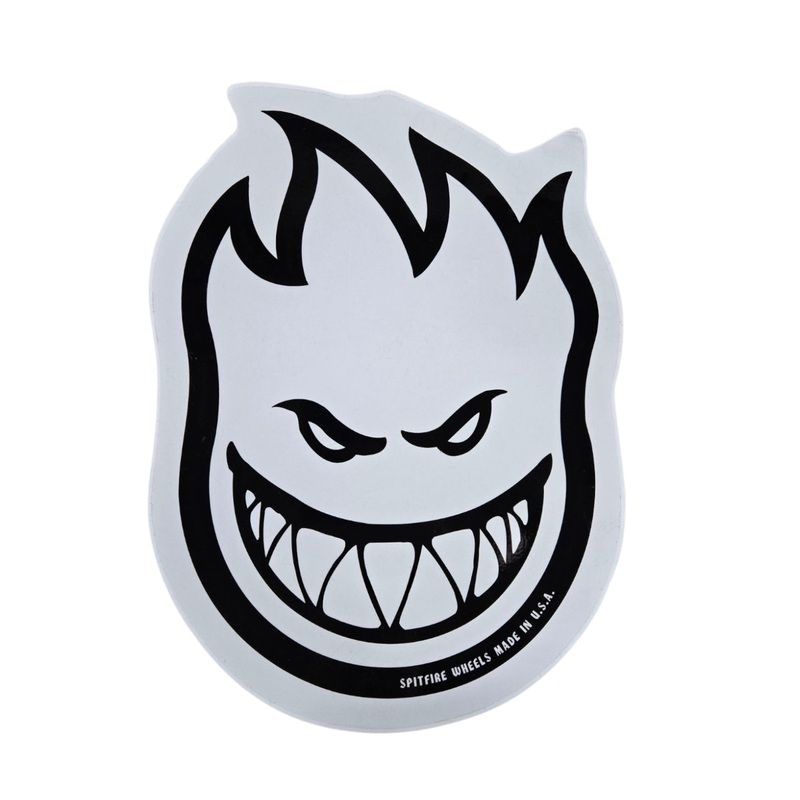 9″x12″ Vintage Spitfire Wheels Big Head Sticker LARGE – BLACK CLEAR