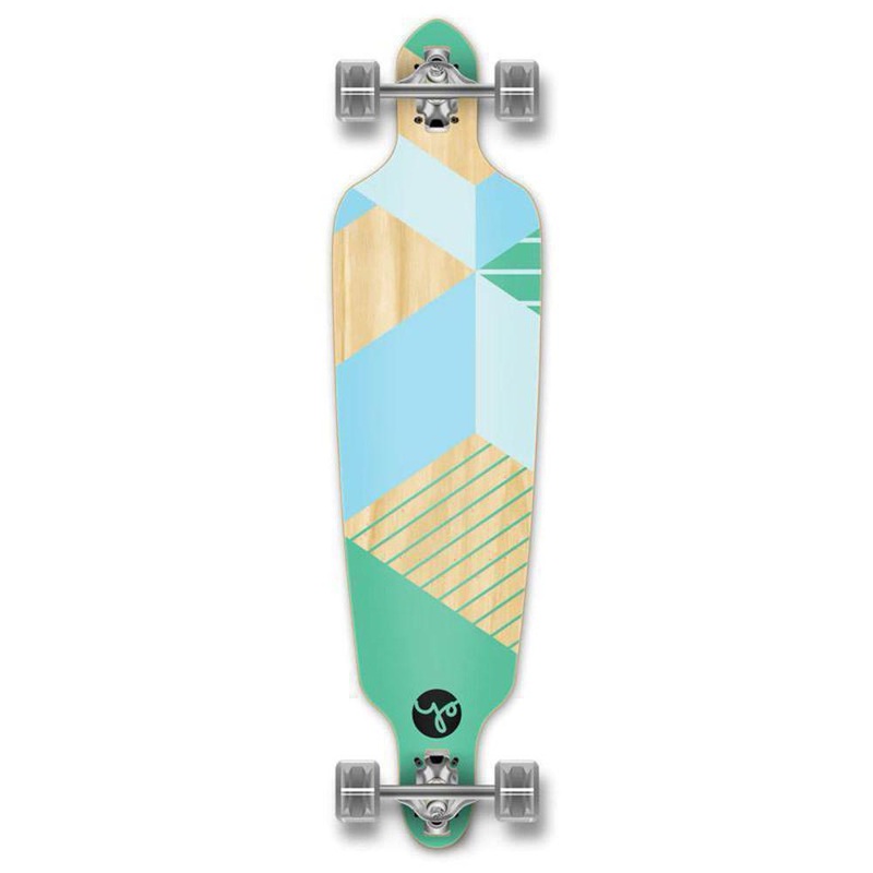 Drop Through Longboard Geometric Green 41″ Graphic from Punked Complete