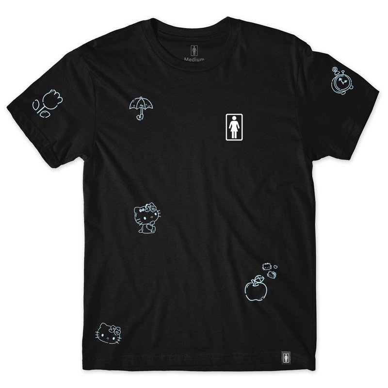 Girl All Over Print T Shirt Black Medium