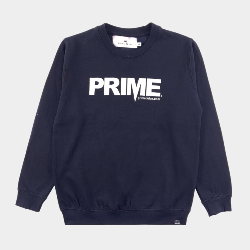 PRIME DELUX YOUTHS OG PREMIUM CREW SWEAT – NEW FRENCH NAVY / WHITE Kids S