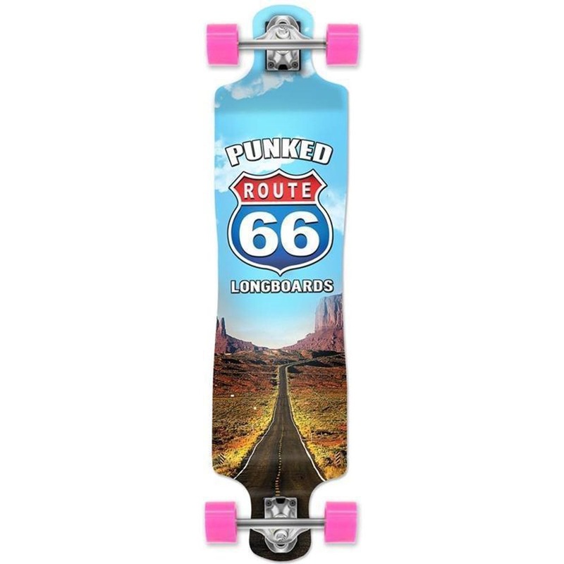 Route 66 The Run Lowrider Double Drop Longboard from Punked Complete