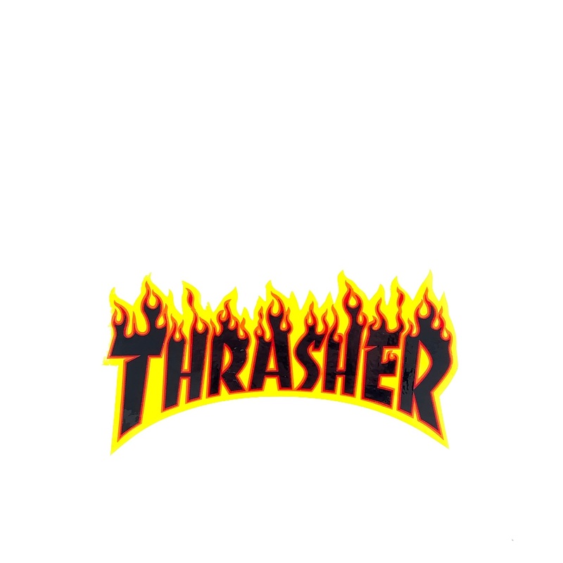 Thrasher Flame Logo Sticker Medium – Yellow / Red / Black