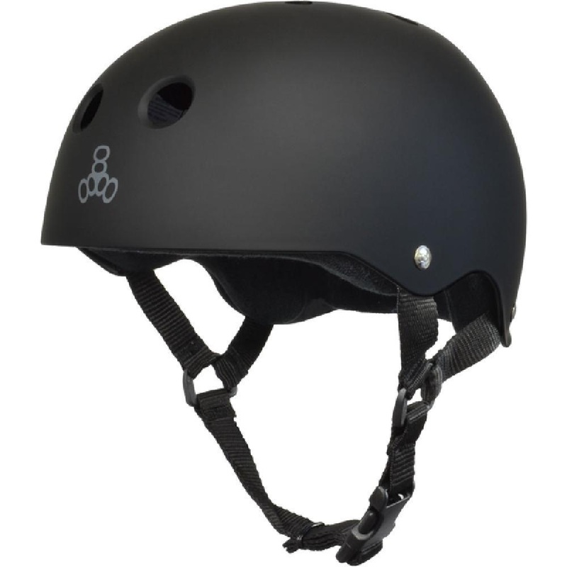 Triple 8 Sweatsaver Black Matte Skateboard Longboard Helmet XS