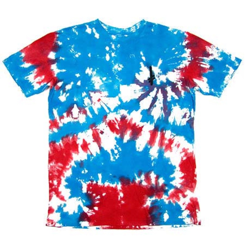 Deathwish Gang Logo Tie Dye T Shirt Red/ Blue Large