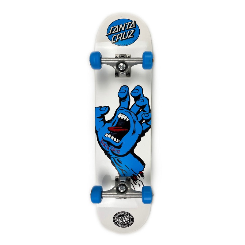 Santa Cruz Screaming Hand Complete Skateboard 7.75 – White / Blue
