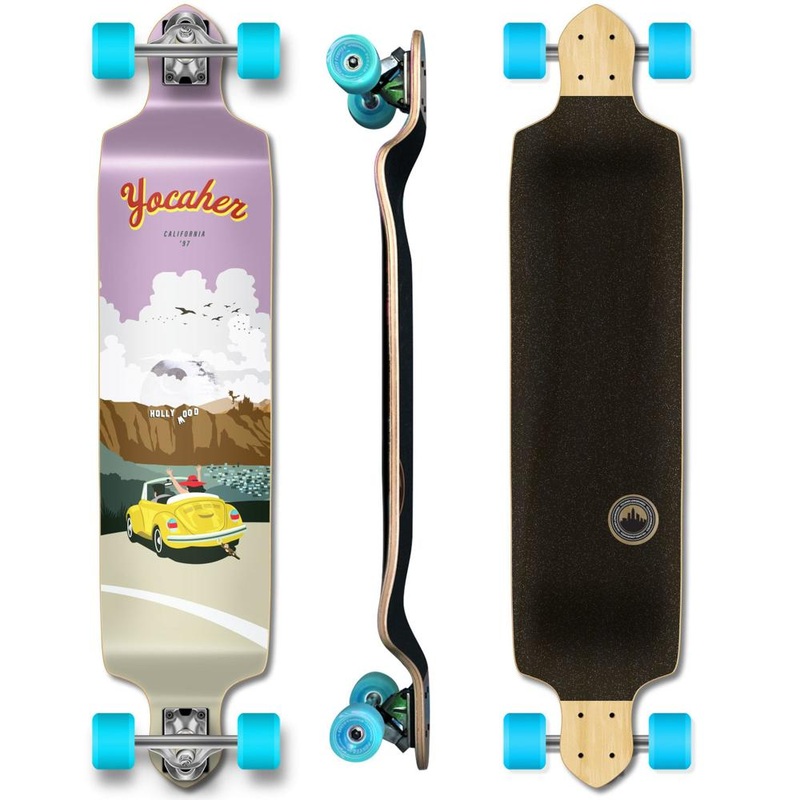 Yocaher Drop Down Longboard Complete – VW Beetle Series – Yellow Complete