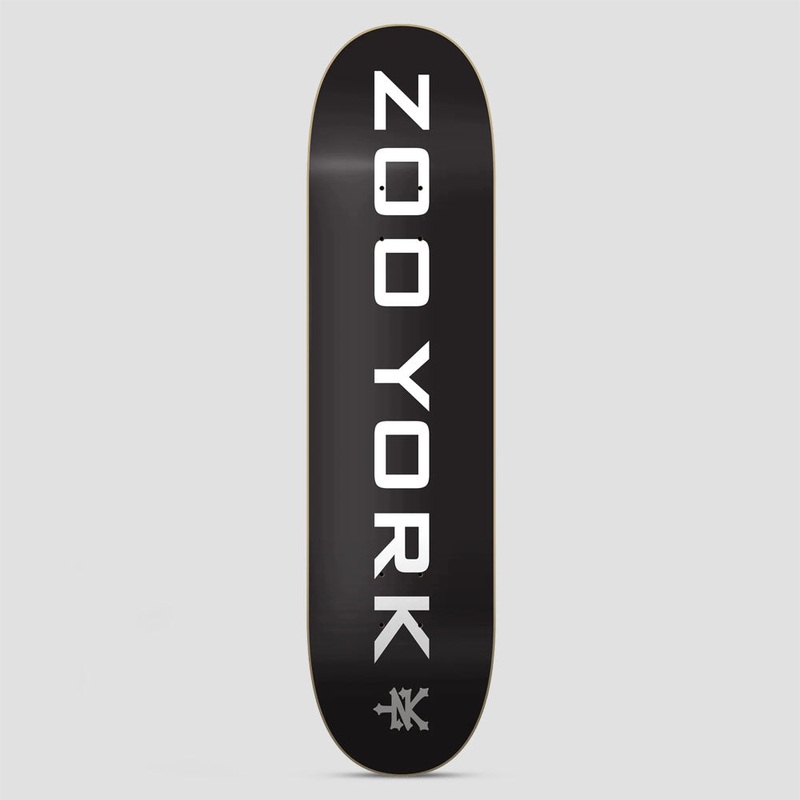 Zoo York 7.75 OG 95 Logo Block Skateboard Deck Black / White / Grey